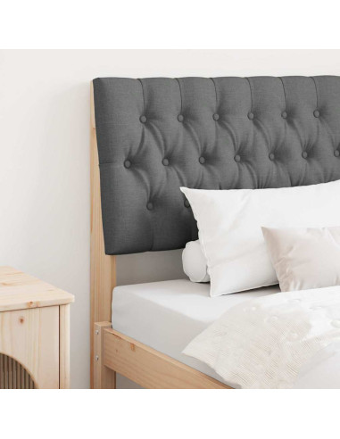 Testiera imbottita Grigio scuro 90 cm Pino massello