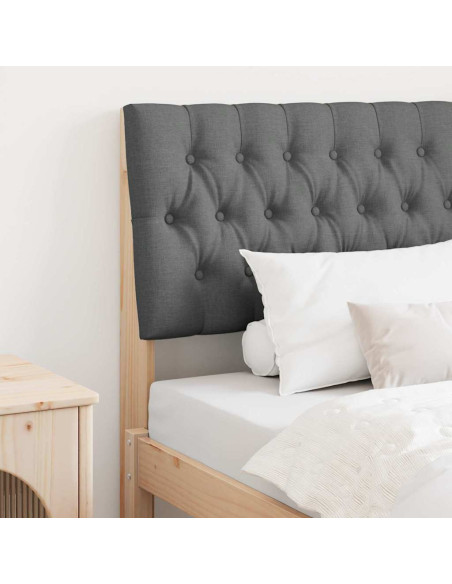 Testiera imbottita Grigio scuro 90 cm Pino massello