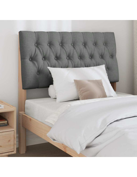 Testiera imbottita Grigio scuro 90 cm Pino massello