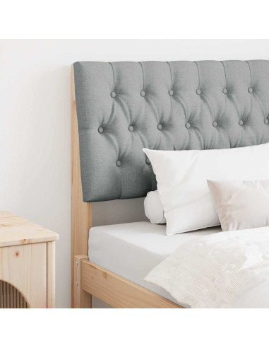 Testiera imbottita Grigio chiaro 90 cm Pino massello