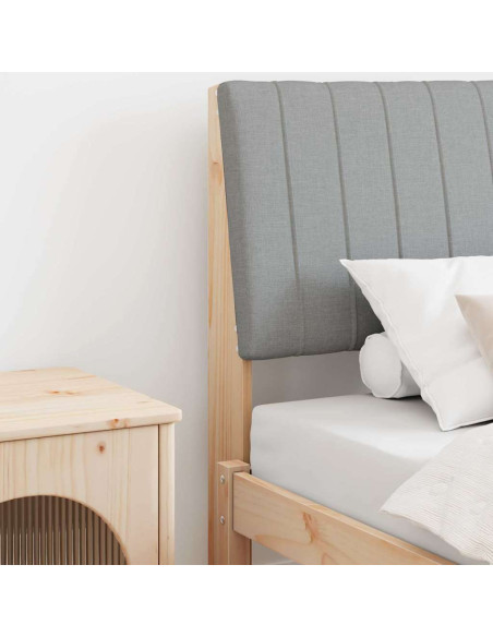 Testiera imbottita Grigio chiaro 90 cm Pino massello