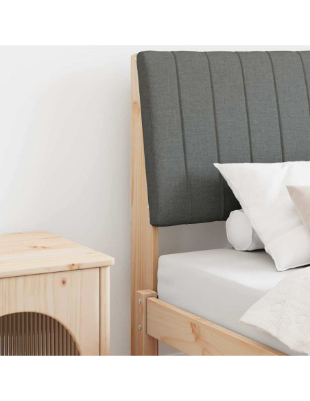Testiera imbottita Grigio scuro 90 cm Pino massello