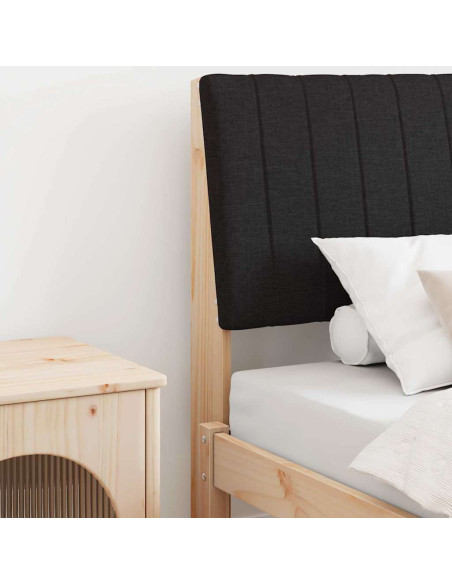Testiera imbottita Nero 90 cm Pino massello