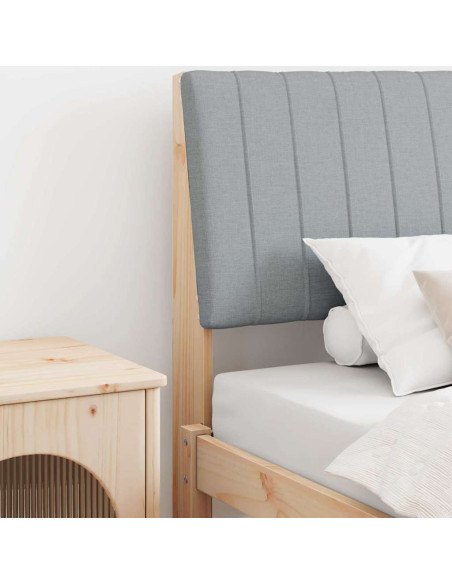 Testiera imbottita Grigio chiaro 100 cm Pino massello