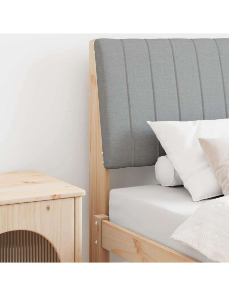 Testiera imbottita Grigio chiaro 75 cm Pino massello