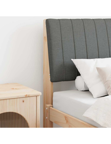 Testiera imbottita Grigio scuro 80 cm Pino massello