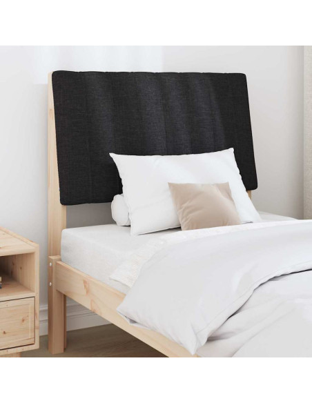 Testiera imbottita Nero 80 cm Pino massello