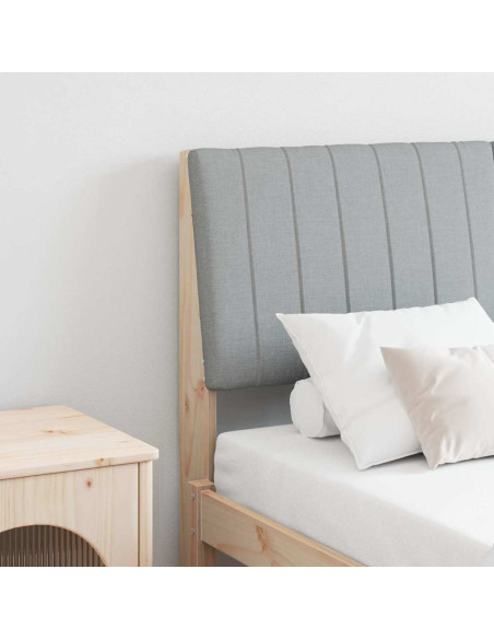 Testiera imbottita Grigio chiaro 135 cm Pino massello