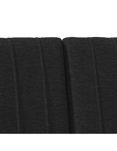 Testiera imbottita Nero 140 cm Pino massello