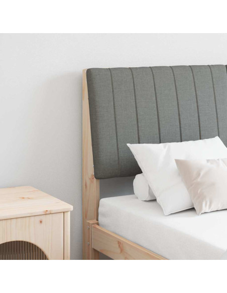 Testiera imbottita Grigio scuro 140 cm Pino massello