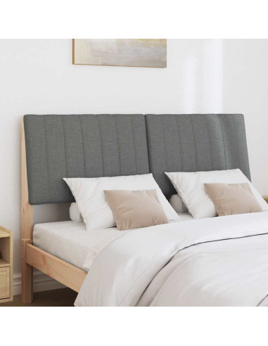 Testiera imbottita Grigio scuro 140 cm Pino massello