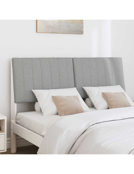 Testiera imbottita Grigio chiaro 140 cm Pino massello