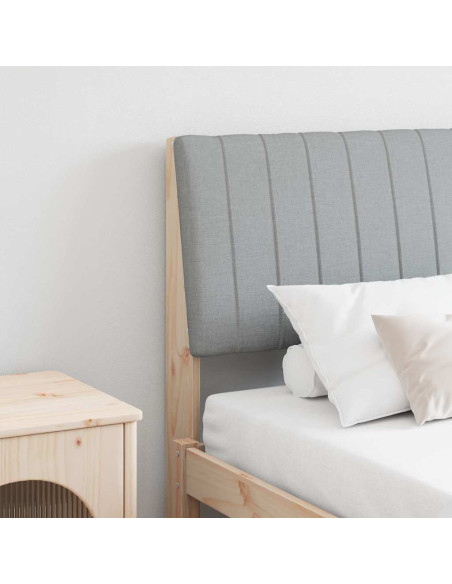 Testiera imbottita Grigio chiaro 150 cm Pino massello