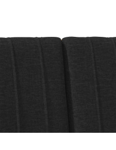 Testiera imbottita Nero 120 cm Pino massello 2