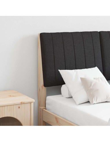 Testiera imbottita Nero 120 cm Pino massello