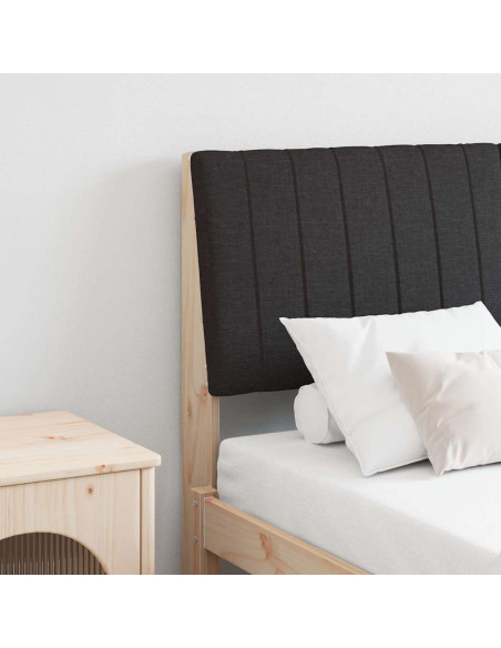Testiera imbottita Nero 135 cm Pino massello