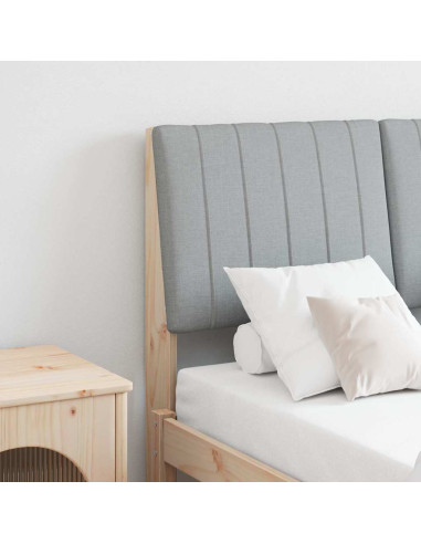 Testiera imbottita Grigio chiaro 120 cm Pino massello