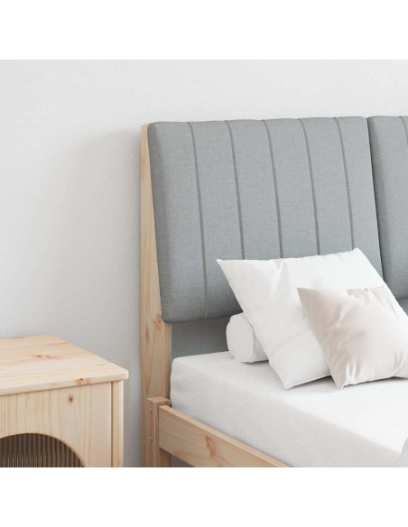 Testiera imbottita Grigio chiaro 120 cm Pino massello