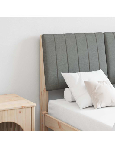 Testiera imbottita Grigio scuro 120 cm Pino massello