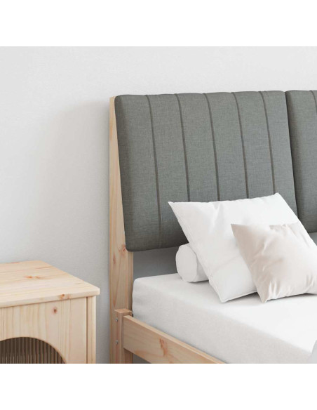 Testiera imbottita Grigio scuro 120 cm Pino massello