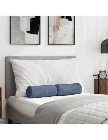 Cuscini a rullo 2 pcs Blu Ø 15 x 40 cm Tessuto in Cords