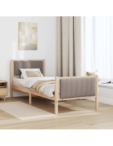 Struttura del Letto con testiera Marrone e taupe 80 x 200 cm