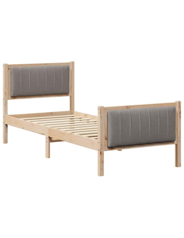 Struttura del Letto con testiera Marrone e taupe 80 x 200 cm