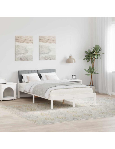 Struttura del Letto Bianco e grigio chiaro 120 x 190 cm