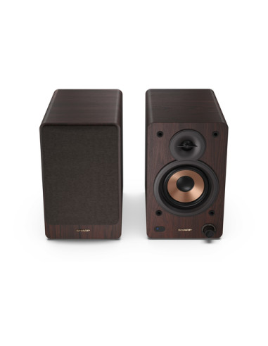 Sharp BOOKSHELF SPEAKERS 2-vie Marrone Con cavo e senza cavo 60 W