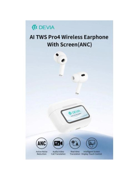 DEVIA AURICOLARI TWS CON TRADUTTORE SIMULTANEO E AI INTEGRATA CON DISPLAY RD ANC