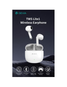 DEVIA AURICOLARI TWS EM404 LITE1 BLUETOOTH 5.4 BIANCHI