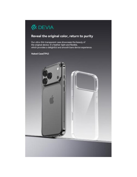 DEVIA CUSTODIA ANTIURTO TRASPARENTE PER IPHONE 17 PRO