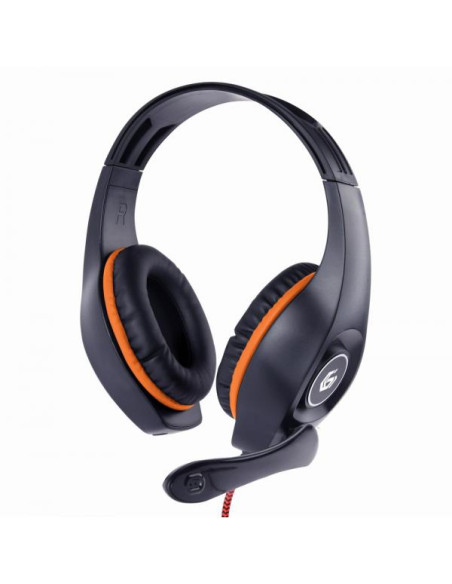 Gembird GHS-05-O cuffia e auricolare Cablato A Padiglione Gaming Nero, Arancione