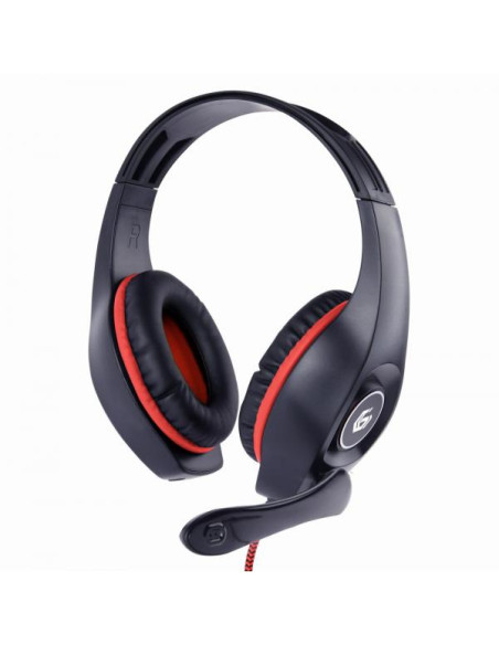 Gembird GHS-05-R cuffia e auricolare Cablato A Padiglione Gaming Nero, Rosso