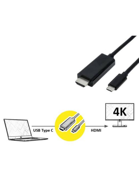 CAVO USB 3.1 C-HDMI 1MT M/M BK 3840X2160 @30HZ