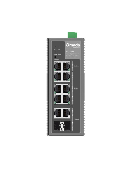 TP-Link Omada IES210GPP switch di rete Gestito Gigabit Ethernet (10/100/1000) Supporto Power over Ethernet (PoE) DIN rail Grigio