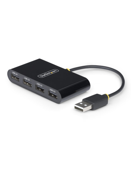 StarTech.com Hub USB 2.0 a 4 Porte, Splitter USB Portatile Alimentato da Bus Protezione da Sovracorrente (OCP), Adattatore Multi