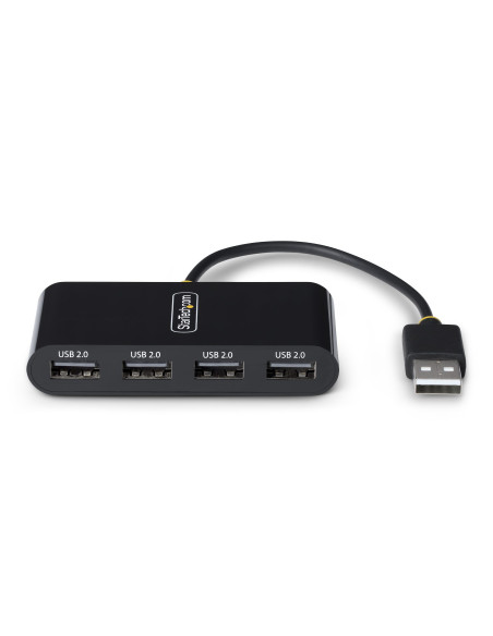 StarTech.com Hub USB 2.0 a 4 Porte, Splitter USB Portatile Alimentato da Bus Protezione da Sovracorrente (OCP), Adattatore Multi