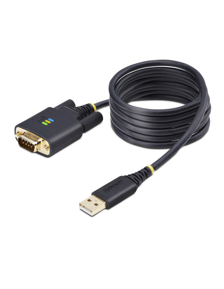 StarTech.com Cavo adattatore da USB a seriale da 2 m, ritenzione COM, viti/dadi intercambiabili, da USB-A a DB9 RS232, IC FTDI, 