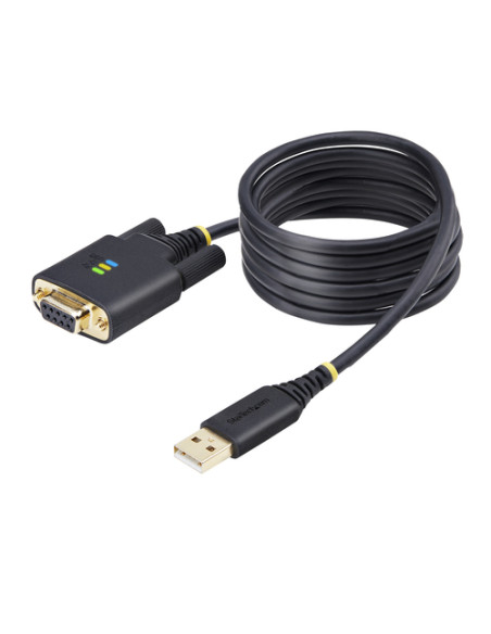 StarTech.com Cavo adattatore seriale da USB a Null Modem, ritenzione COM, FTDI, USB-A a DB9 RS232, viti/dadi DB9 intercambiabili