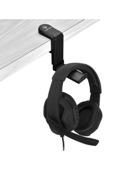 PORTACUFFIE TRITON P002-HH01 poggiacuffie da sottoscrivania con clip a molla o adesivo gancio 360°