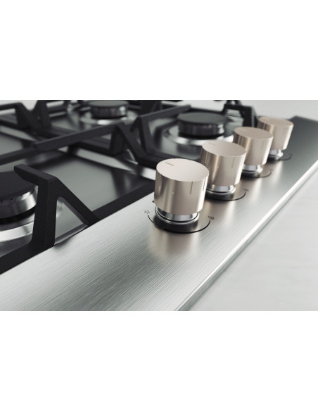 LG CBGZ2414S Piano cottura a gas 60cm, 8,5kW, 4 bruciatori, Griglie in ghisa, Piatto inox