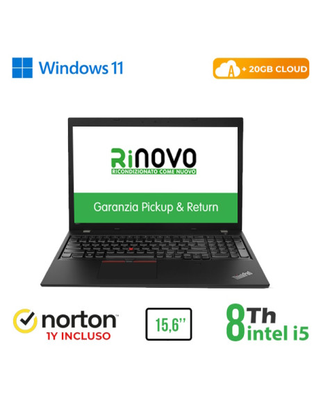 RINOVO LENOVO NB THINKPAD L580 I5-8X00 DDR4, 8GB, SSD 256GB, 15,6, W11P UPG, 20GB CLOUD, GRADO A, 1Y