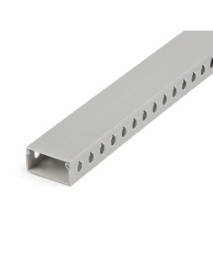 StarTech.com Canalina di cablaggio cavi scanalata con coperchio, 50mm P x 25mm H - 2m L - 8mm, canalina passacavi in PVC per cav