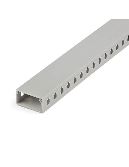StarTech.com Canalina di cablaggio cavi scanalata con coperchio, 50mm P x 25mm H - 2m L - 8mm, canalina passacavi in PVC per cav