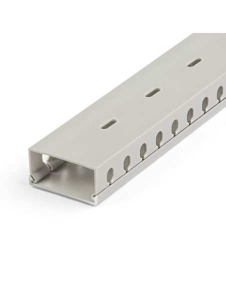 StarTech.com Canalina di cablaggio cavi scanalata con coperchio, 50mm P x 25mm H - 2m L - 8mm, canalina passacavi in PVC per cav