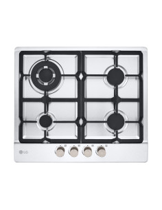 LG CBGZ2414S Piano cottura a gas 60cm, 8,5kW, 4 bruciatori, Griglie in ghisa, Piatto inox