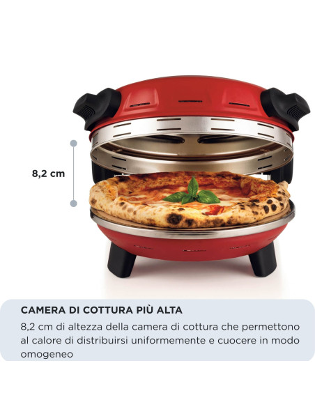 Ariete 934 Pizzeria Gourmet, Forno per pizza napoletana e calzoni, 1500W, Temperatura 400°C, 3 minuti di cottura, Pietra refrat