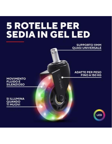 GXT701 LED GEL CHAIR WHEELS