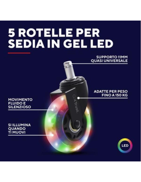 GXT701 LED GEL CHAIR WHEELS